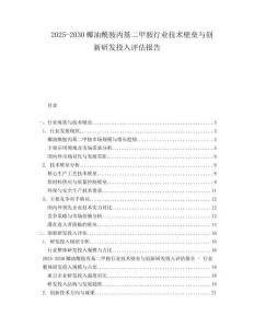 2025-2030椰油酰胺丙基二甲胺行業(yè)技術(shù)壁壘與創(chuàng)新研發(fā)投入評估報告