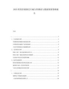 2025阻變存儲器芯片耐久性測試與數(shù)據(jù)保留策略報告