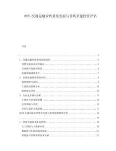 2025交通運輸業(yè)智慧化發(fā)展與傳統(tǒng)基建投資評估