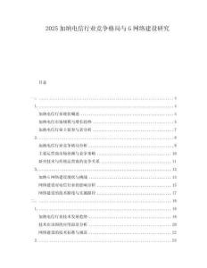 2025加納電信行業(yè)競爭格局與G網(wǎng)絡建設研究