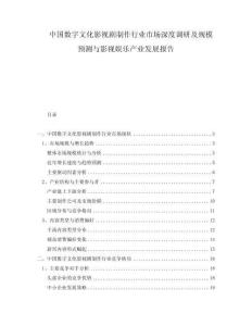 中國(guó)數(shù)字文化影視劇制作行業(yè)市場(chǎng)深度調(diào)研及規(guī)模預(yù)測(cè)與影視娛樂(lè)產(chǎn)業(yè)發(fā)展報(bào)告