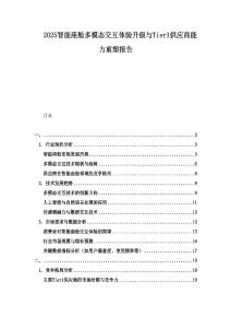 2025智能座舱多模态交互体验升级与Tier1供应商能力重塑报告