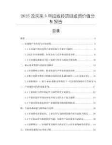 2025及未來5年拉線鈴項(xiàng)目投資價(jià)值分析報(bào)告