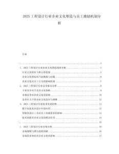 2025工程設(shè)計(jì)行業(yè)企業(yè)文化塑造與員工激勵(lì)機(jī)制分析
