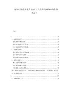 2025中國跨境電商SaaS工具出海戰(zhàn)略與本地化運(yùn)營報(bào)告