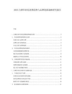 2025白酒年輕化消費(fèi)趨勢(shì)與品牌創(chuàng)新戰(zhàn)略研究報(bào)告
