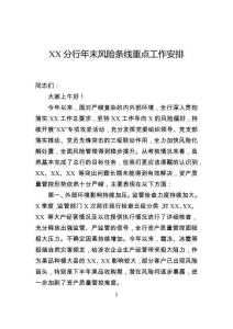 分行年末風險條線重點工作安排