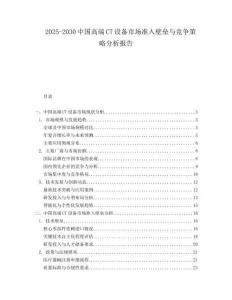 2025-2030中國高端CT設(shè)備市場準(zhǔn)入壁壘與競爭策略分析報(bào)告