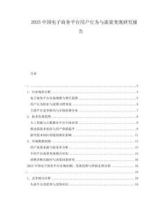 2025中國電子商務(wù)平臺用戶行為與流量變現(xiàn)研究報(bào)告