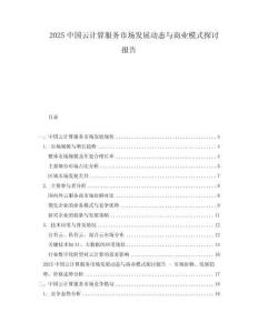 2025中國(guó)云計(jì)算服務(wù)市場(chǎng)發(fā)展動(dòng)態(tài)與商業(yè)模式探討報(bào)告
