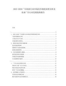 2025-2030廣告創(chuàng)意行業(yè)市場競爭現(xiàn)狀深度分析及未來廣告行業(yè)發(fā)展趨勢報告