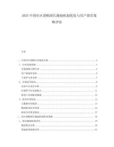 2025中國(guó)社區(qū)團(tuán)購(gòu)團(tuán)長(zhǎng)激勵(lì)機(jī)制優(yōu)化與用戶(hù)留存策略評(píng)估