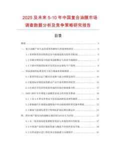 2025及未來5-10年中國復(fù)合油膜市場調(diào)查數(shù)據(jù)分析及競爭策略研究報(bào)告