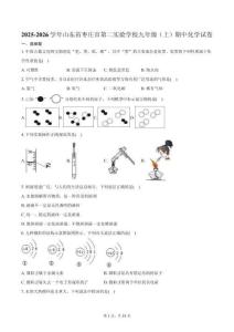 2025-2026學年山東省棗莊市第二實驗學校九年級（上）期中化學試卷（含答案）