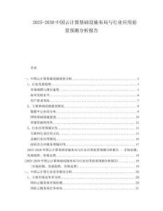 2025-2030中國(guó)云計(jì)算基礎(chǔ)設(shè)施布局與行業(yè)應(yīng)用前景預(yù)測(cè)分析報(bào)告