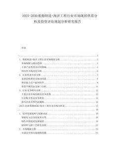 2025-2030船舶制造+海洋工程行業(yè)市場現(xiàn)狀供需分析及投資評估規(guī)劃分析研究報告