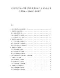 2025至2030中國警用軟件系統行業市場競爭格局及有效策略與實施路徑評估報告