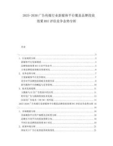 2025-2030廣告傳媒行業新媒體平臺覆蓋品牌投放效果ROI評估競爭態勢分析
