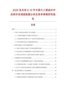 2025及未來5-10年中國大小便延時沖洗閥市場調查數據分析及競爭策略研究報告