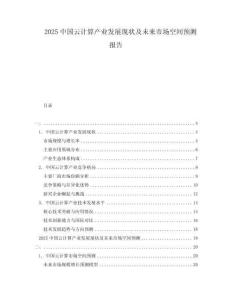 2025中國云計算產(chǎn)業(yè)發(fā)展現(xiàn)狀及未來市場空間預(yù)測報告