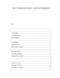 2025中國防腐材料在海洋工程中的長效性能評(píng)估