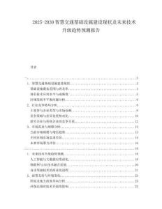 2025-2030智慧交通基礎設施建設現狀及未來技術升級趨勢預測報告