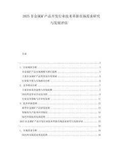 2025非金屬礦產(chǎn)品開(kāi)發(fā)行業(yè)技術(shù)革新市場(chǎng)需求研究與發(fā)展評(píng)估