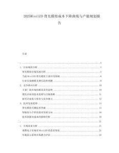 2025MiniLED背光模组成本下降曲线与产能规划报告