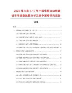2025及未來5-10年中國電腦自動焊錫機市場調查數據分析及競爭策略研究報告