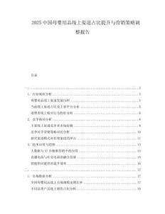 2025中國母嬰用品線上渠道占比提升與營銷策略調整報告
