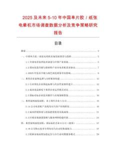 2025及未來5-10年中國單片膠／紙張電暈機市場調查數據分析及競爭策略研究報告