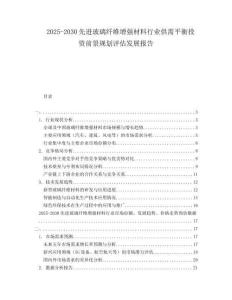 2025-2030先進玻璃纖維增強材料行業供需平衡投資前景規劃評估發展報告