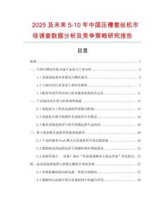 2025及未來(lái)5-10年中國(guó)壓槽套絲機(jī)市場(chǎng)調(diào)查數(shù)據(jù)分析及競(jìng)爭(zhēng)策略研究報(bào)告