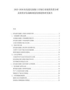 2025-2030冰島透光混凝土市場行業現狀供需分析及投資評估戰略規劃發展趨勢研究報告