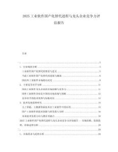 2025工業(yè)軟件國產(chǎn)化替代進程與龍頭企業(yè)競爭力評估報告