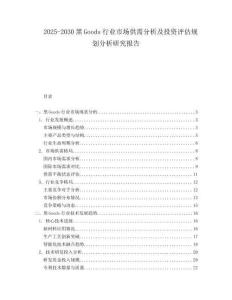 2025-2030黑Goods行業市場供需分析及投資評估規劃分析研究報告