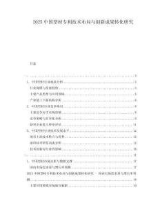 2025中國型材專利技術布局與創新成果轉化研究