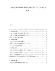 2025B細胞淋巴瘤新型免疫聯(lián)合治療方案市場前景預(yù)測