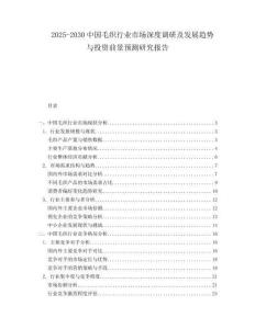 2025-2030中國毛織行業(yè)市場深度調(diào)研及發(fā)展趨勢與投資前景預(yù)測研究報(bào)告