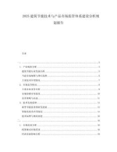 2025建筑節(jié)能技術(shù)與產(chǎn)品市場(chǎng)監(jiān)管體系建設(shè)分析規(guī)劃報(bào)告
