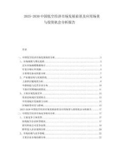 2025-2030中國低空經濟市場發展前景及應用場景與投資機會分析報告