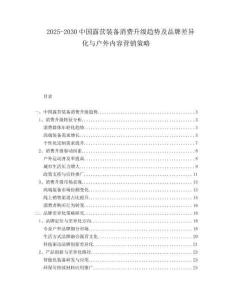 2025-2030中國露營裝備消費升級趨勢及品牌差異化與戶外內容營銷策略