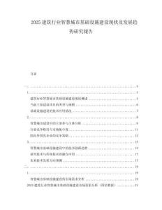 2025建筑行業(yè)智慧城市基礎(chǔ)設(shè)施建設(shè)現(xiàn)狀及發(fā)展趨勢(shì)研究報(bào)告