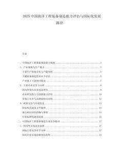 2025中國海洋工程裝備制造能力評估與國際化發(fā)展路徑