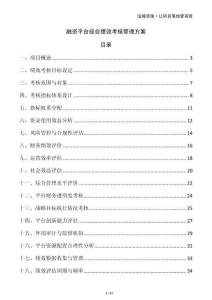 融資平臺(tái)綜合績(jī)效考核管理方案