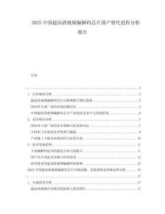 2025中國超高清視頻編解碼芯片國產替代進程分析報告