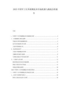 2025中國軍工紅外探測技術(shù)市場機遇與挑戰(zhàn)分析報告