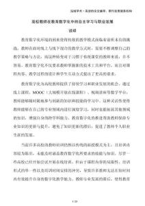 高校教師在教育數字化中的自主學習與職業發展