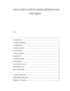 2025江西省長江經濟帶行業現狀分析投資評估體系發展專題報告