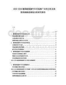 2025-2030德國新能源汽車市場推廣應(yīng)用分析及投資持續(xù)跟進(jìn)規(guī)劃分析研究報告